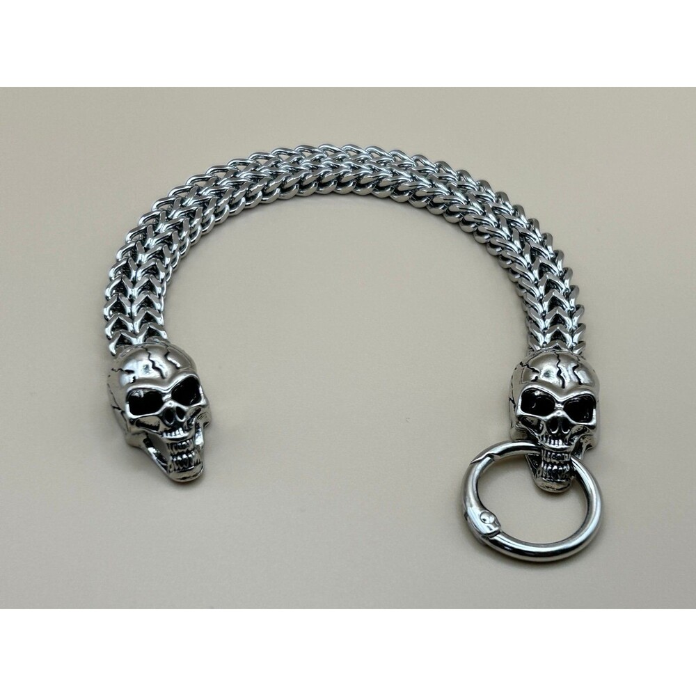 Men's Stainless Steel Skull Chain Bracelet 9.0"